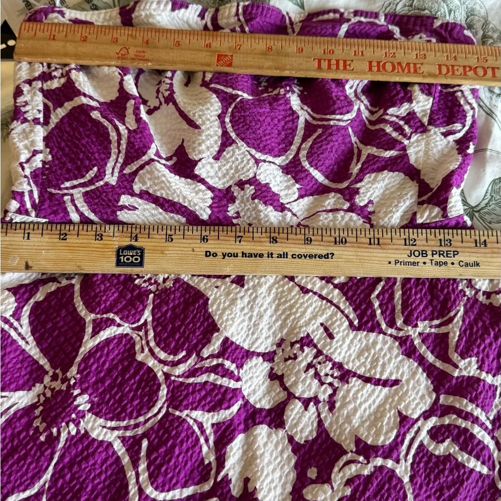 J.Crew Strapless Floral Matelassé Fit & Flare Dress - Purple & White Size 6 - Picture 6 of 10